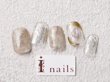 アイネイルズ 梅田店(I nails)/マーブル箔ニュアンス￥7700