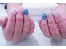 プチリリィ(Petit Lily)/ブルーのツイード風ネイル