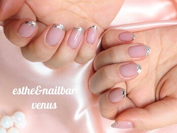 ガラスフレンチネイル