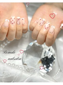 リメイク(Re:make)/白フレンチハートホロネイル