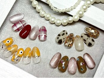 カシワビューティーココ(kashiwa beauty coco)の写真/60種から選べる定額コースで、大人可愛いデザインに出会える♪ワンホンも◎[初回オフ無料/パラジェル無料]