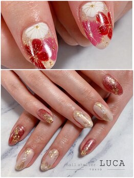 W-607 和装大人フラワーネイル