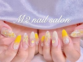 長さだしプルメリア夏ネイル