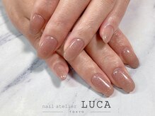 ネイルアトリエルカ(nail atelier LUCA)/W-422 大人ブラウンラメネイル
