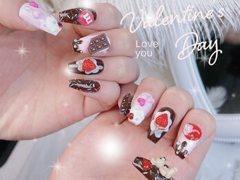 メロディービューティーサロン(Melody)/バレンタイン/いちごネイル