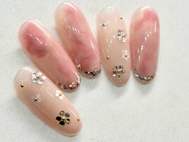 春 花 ホロフレンチネイル