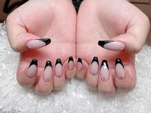 レアネイル 新宿(le'a nail)/黒フレンチネイル
