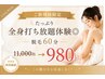 【ご新規様◇限定20名】たっぷり全身打ち放題体験◎脱毛60分　11000円→980円