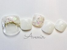 アヴィニール 表参道(Avenir)/ホワイトミラーネイル