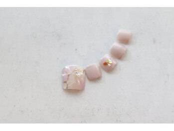 ネイルサロン ウノ 湘南平塚(UNO)/パープル大理石×シェル