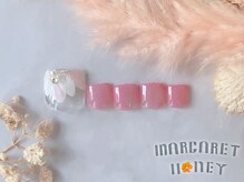 マーガレットハニー 本八幡/フット 手書きフラワーネイル