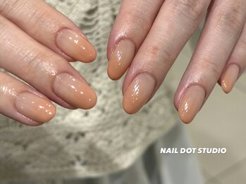 ネイルドットスタジオ 堺筋本町(NAIL DOT STUDIO)/コーラルオレンジグラデ