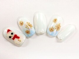 雪だるまネイル