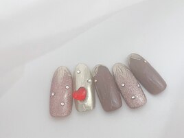 バレンタインネイル ¥9,980