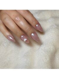 ピンクオーロラ/くすみ/ハート