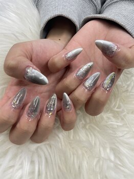 マグネット　グラデ　魚ネイル