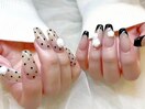 女っぽネイル/ドット/フレンチ
