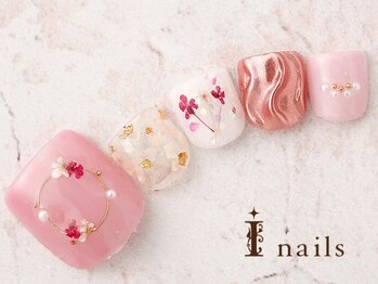 アイネイルズ 横浜WEST店(I-nails)/押し花シェルミラー　10480円