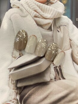 レイネイル レイアイ レイエステティック 扶桑店/グレー雪ネイル