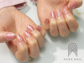 オーラ レアレア市川店内(AURA)/桜ホロ春ネイル