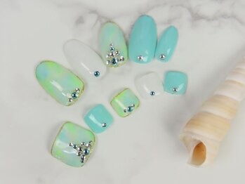 リエル(Riel)/爽やかタイダイネイル☆新規8280