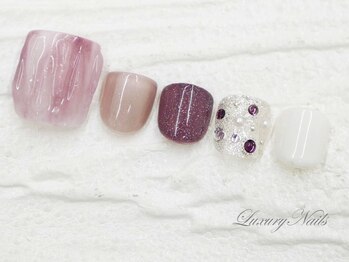 ラグジュアリーネイルズ タカダノババ(Luxury Nails Takadanobaba)/ぶっくり*ニュアンスフット