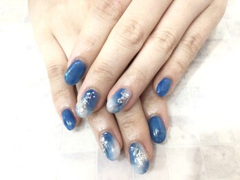 【お客様ネイル】ブルーネイル