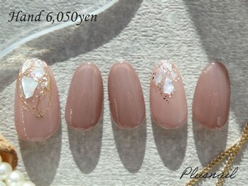 プラスネイル 北千住東口店(PLUS NAIL)/【3297】ミラー×シェルネイル