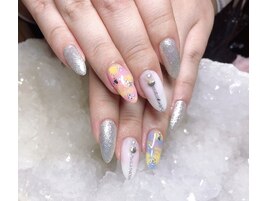 タイダイ柄ネイル