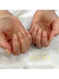 細ラメフレンチネイル