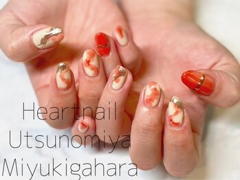 はあとねいる 宇都宮御幸ヶ原店/【店舗限定】オレンジミラネイル