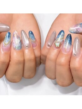 アール(R)の写真/《チップ長さだし》ワンカラーorラメグラ+パーツ2個付き¥8800/持ち込み¥9500～◆ニュアンス韓国アート豊富*