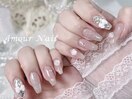 バラ×埋めつくしネイル