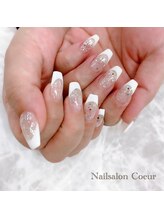 ネイルサロン クール(Nailsalon Coeur)/キラキララメ　フレンチ