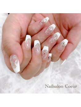 ネイルサロン クール(Nailsalon Coeur)/キラキララメ　フレンチ