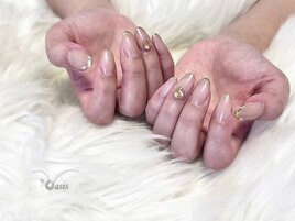 韓国ネイル、ミラーフレンチ