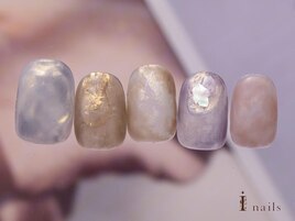 紫陽花パステル透け感ネイル