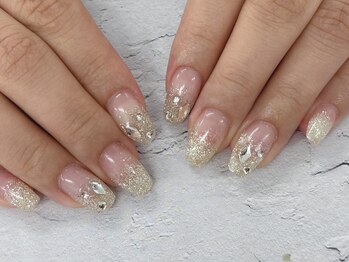 ディーネイル 池袋(D-nail)/【森】ストーン キラキラネイル