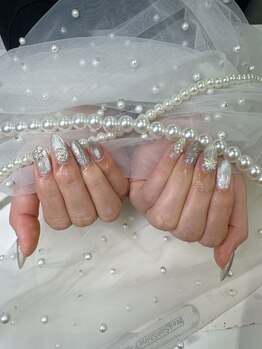 クイーンズネイル(Queeens nail)/マグネットネイル　冬ネイル