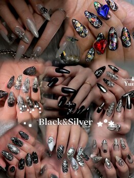 Black&Silver nail☆