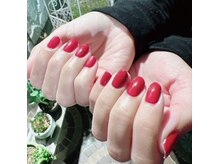ネイルサロン リスタ(Rista)/ワンカラー　赤　シンプル