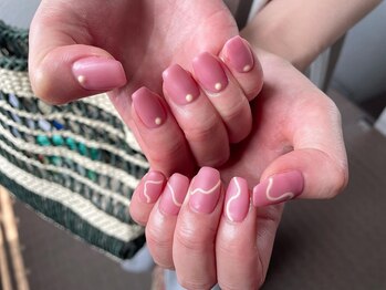 ユージューネイルルーム(UJU nail room)/ピンクミルクうねうねネイル