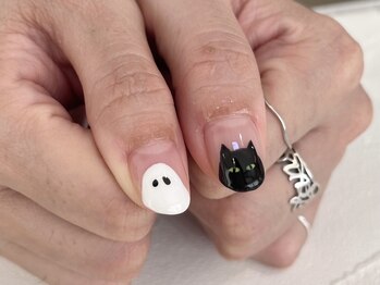 ネオリーブシェリエ 浅草店(Neolive cherie)/ハロウィンお化けアートネイル