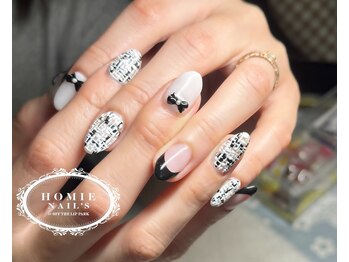 ホーミーネイルズ アットオフザリップパーク(HOMIE Nails at off the Lip park)/ツイードネイル