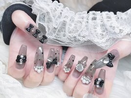 クリアブラックバレエコアネイル
