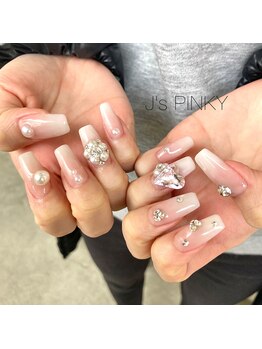 ネイルスペース ジェイズ ピンキー(NAIL SPACE J's PINKY)/ハートのスカルプネイル