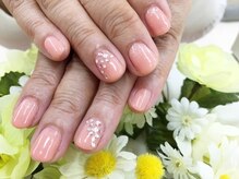プルミエ ネイル(Premier Nail)/ワンカラー＆ストーンをちらして