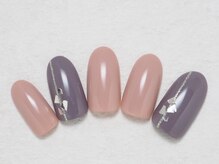 シックネイル(CHIC nail)/ピンク＆グレー オフィスネイル