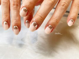 ミラーフレンチ　ピンクベージュ