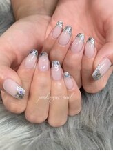 ピンクシュガーネイル(pink sugar nail)/ガラスフレンチ♪